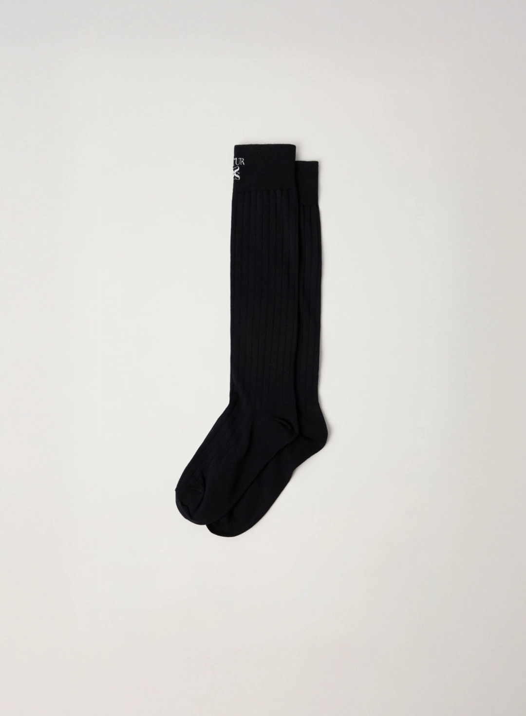 세터 (W) See-through Ribbed Socks - Black 상품 이미지 1