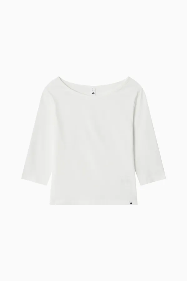 BASIC 3/4 SLEEVE T-SHIRT, WHITE