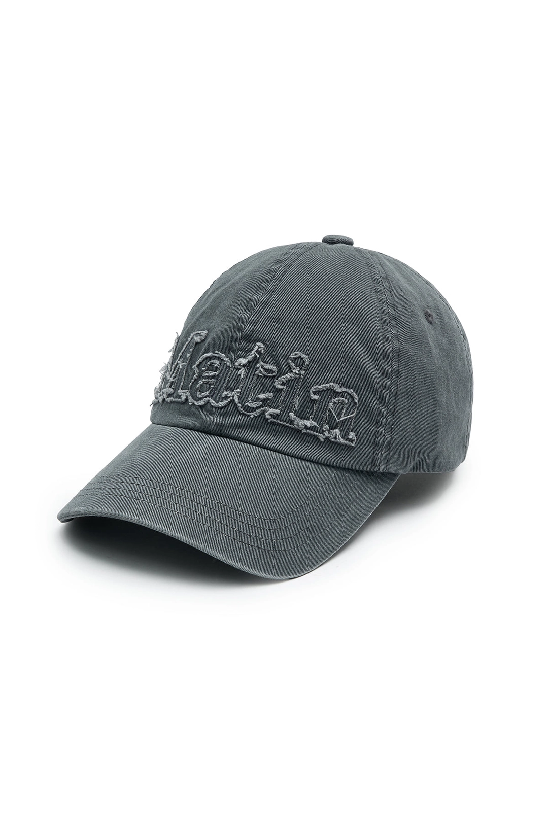 마뗑킴 ROUGH CUT APPLIQUE BALL CAP IN GREY 상품 이미지 2