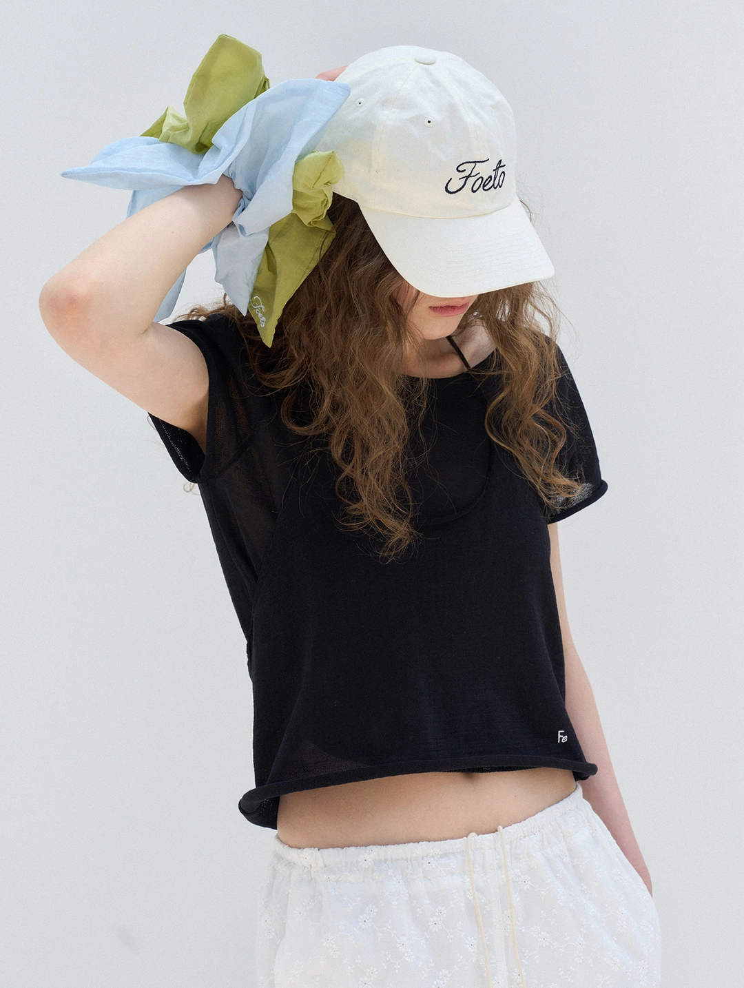 포에토 Clam half knit set - black 상품 이미지 1
