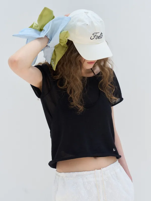 Clam half knit set - black