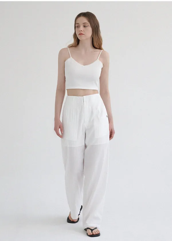 [25-36]  Colin Semi Wide Pants  콜린 세미 와이드 팬츠 (여름-데일리룩-클래식룩-출근룩-와이드-롱팬츠-세미와이드-사그락-밴딩-셋업-빅사이즈-자체제작) 
