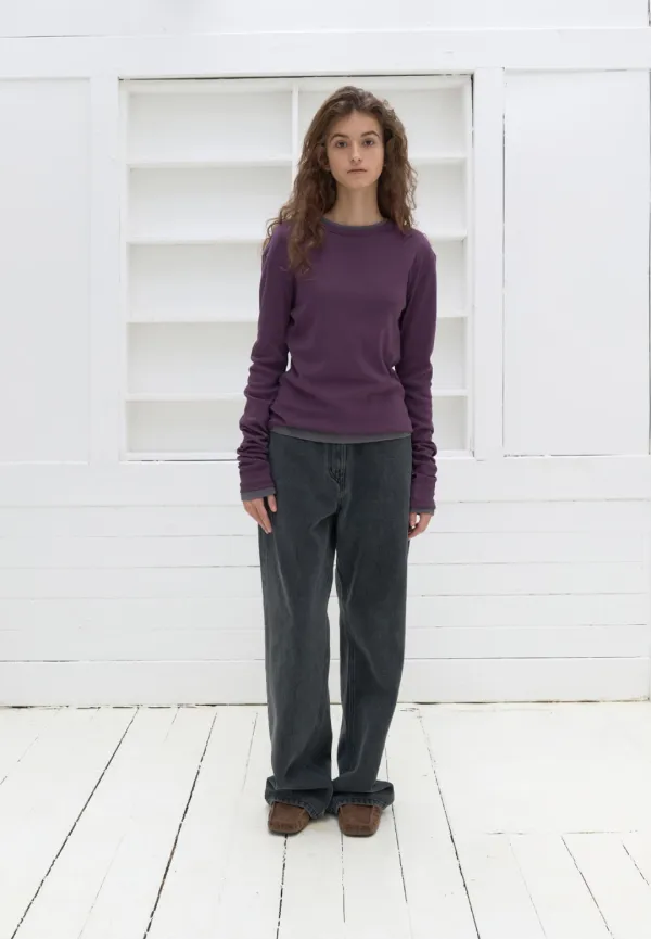 Essential cotton long sleeve (purple)