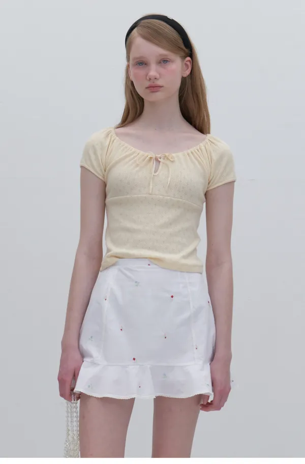 Multi Flower Skirt (White)