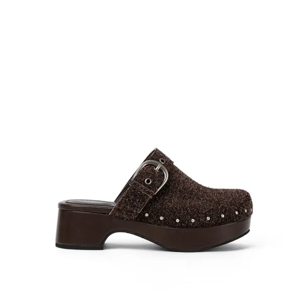 HAIRY RIVET CLOG / BROWN