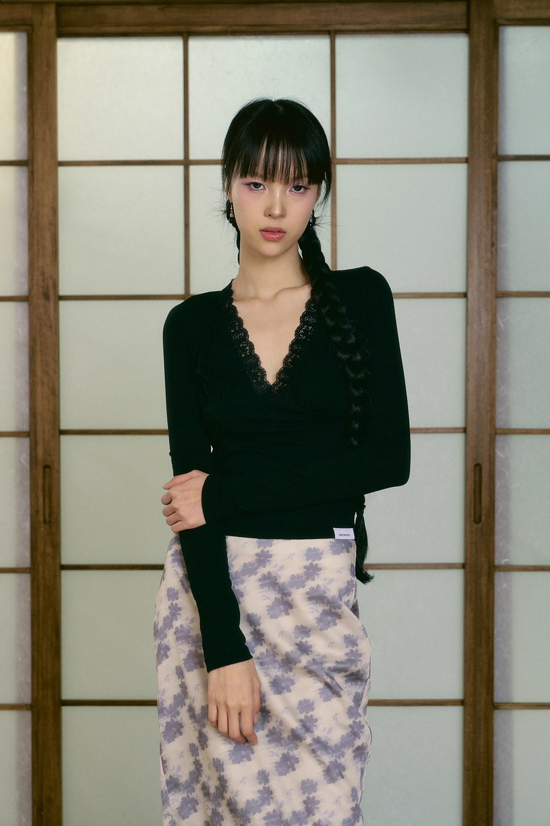 드라이로즈 SEREIN SHIRRING TOP (BK) 상품 이미지 1