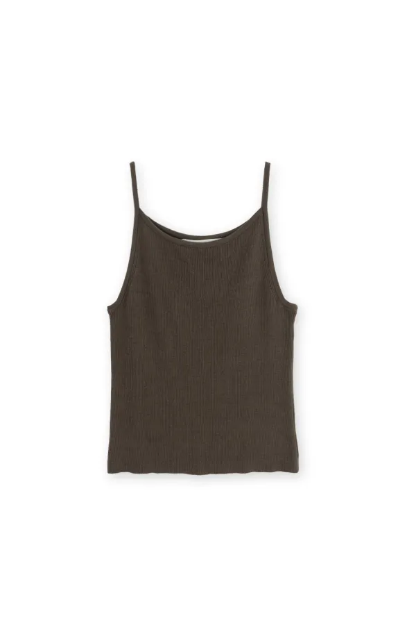 W Square Knit Sleeveless, Brown