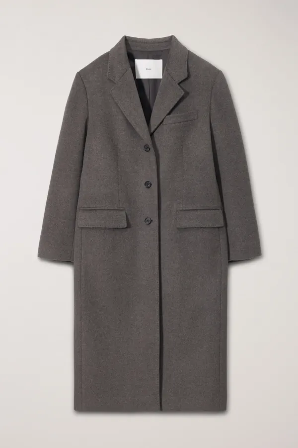 ESSENTIAL CASHMERE SINGLE COAT MELANGE BROWN