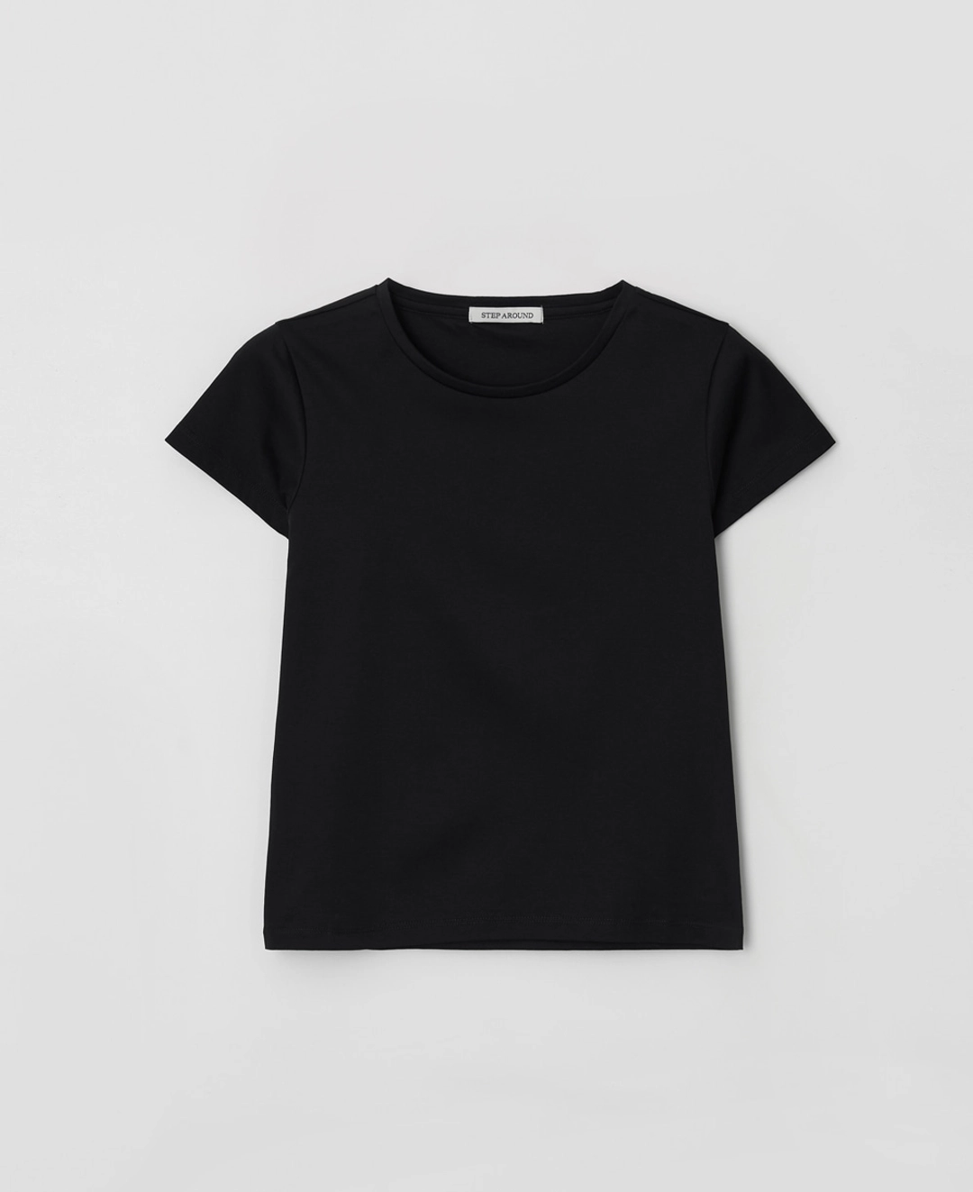 스텝어라운드 Silket Cotton Half Tee_BLACK 상품 이미지 1