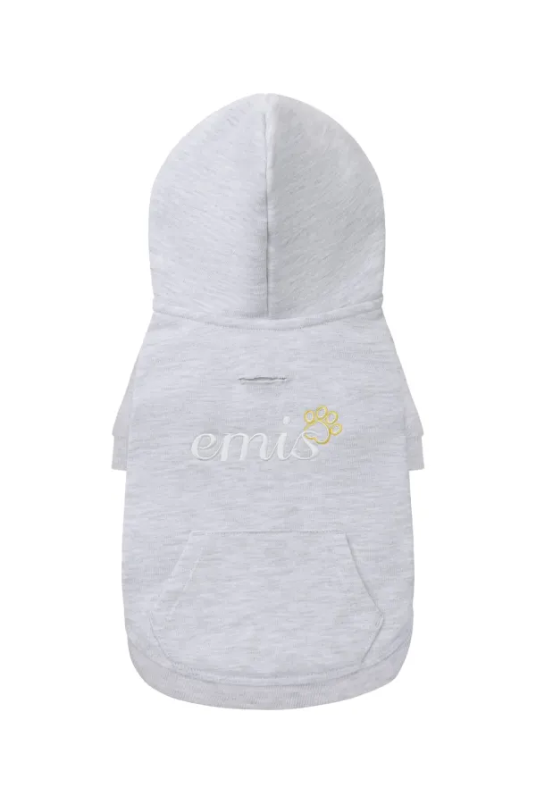 (PET) LETTERING LOGO ZIP UP HOODIE-MELANGE GRAY