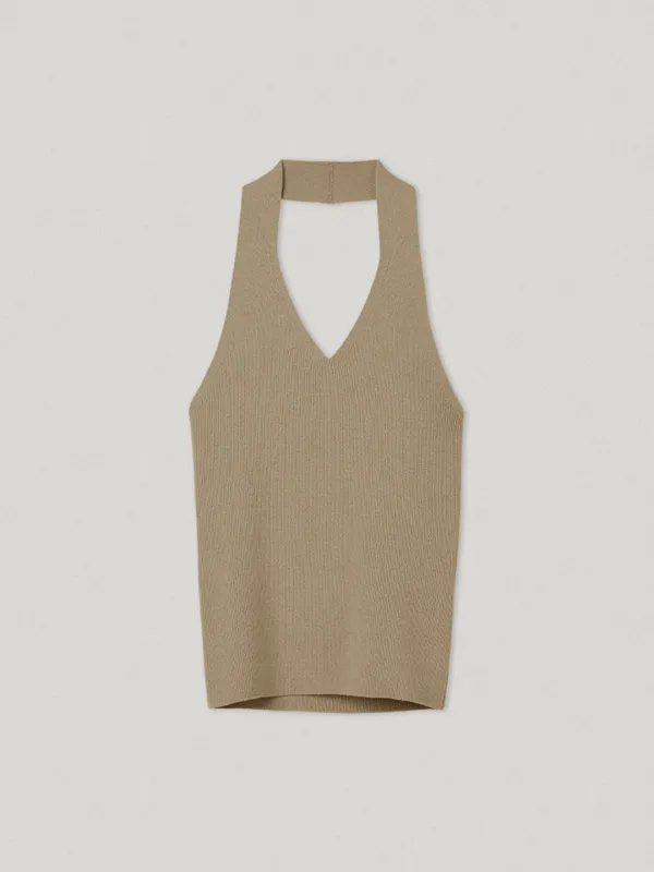 Irony Halter Neck Knit Nougat (5th)