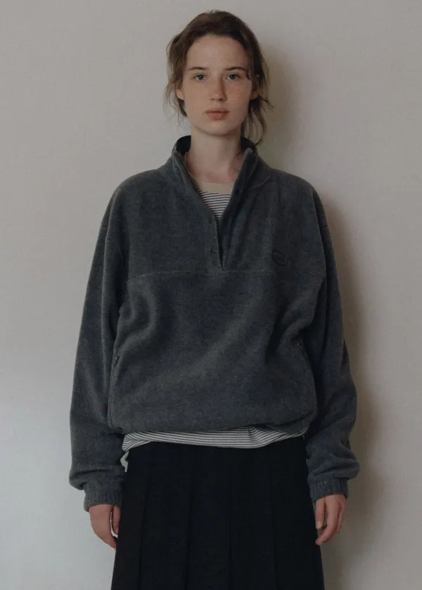 Jeff fleece anorak (melange gray)
