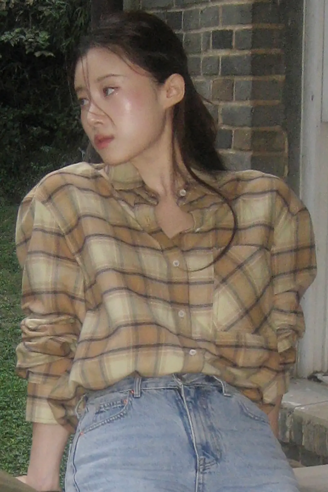 블랭크공삼 check pocket shirt (brown) 상품 이미지 2