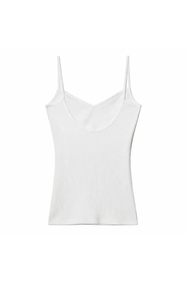 26 BASIC RIBBED TANK TOP [WHITE]