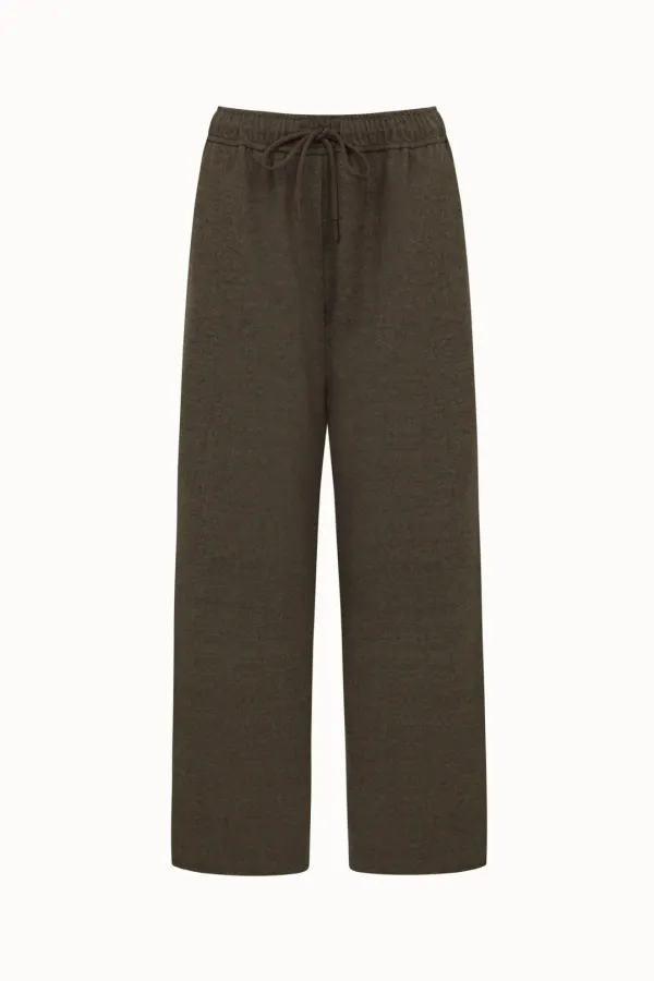 Wool Banding String Pants[LMBEWIPT503]-Brown