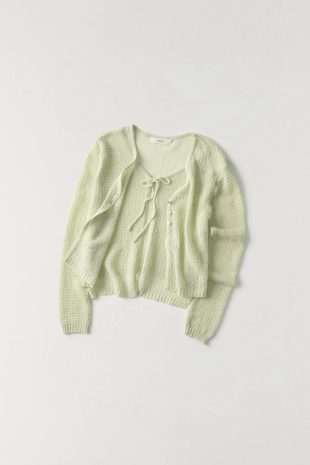 더라우스트 페이퍼 레이어드 가디건 LIGHT GREEN 상품 이미지 1