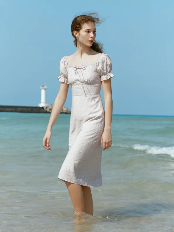 MELANIA puff sleeve dress_lavender
