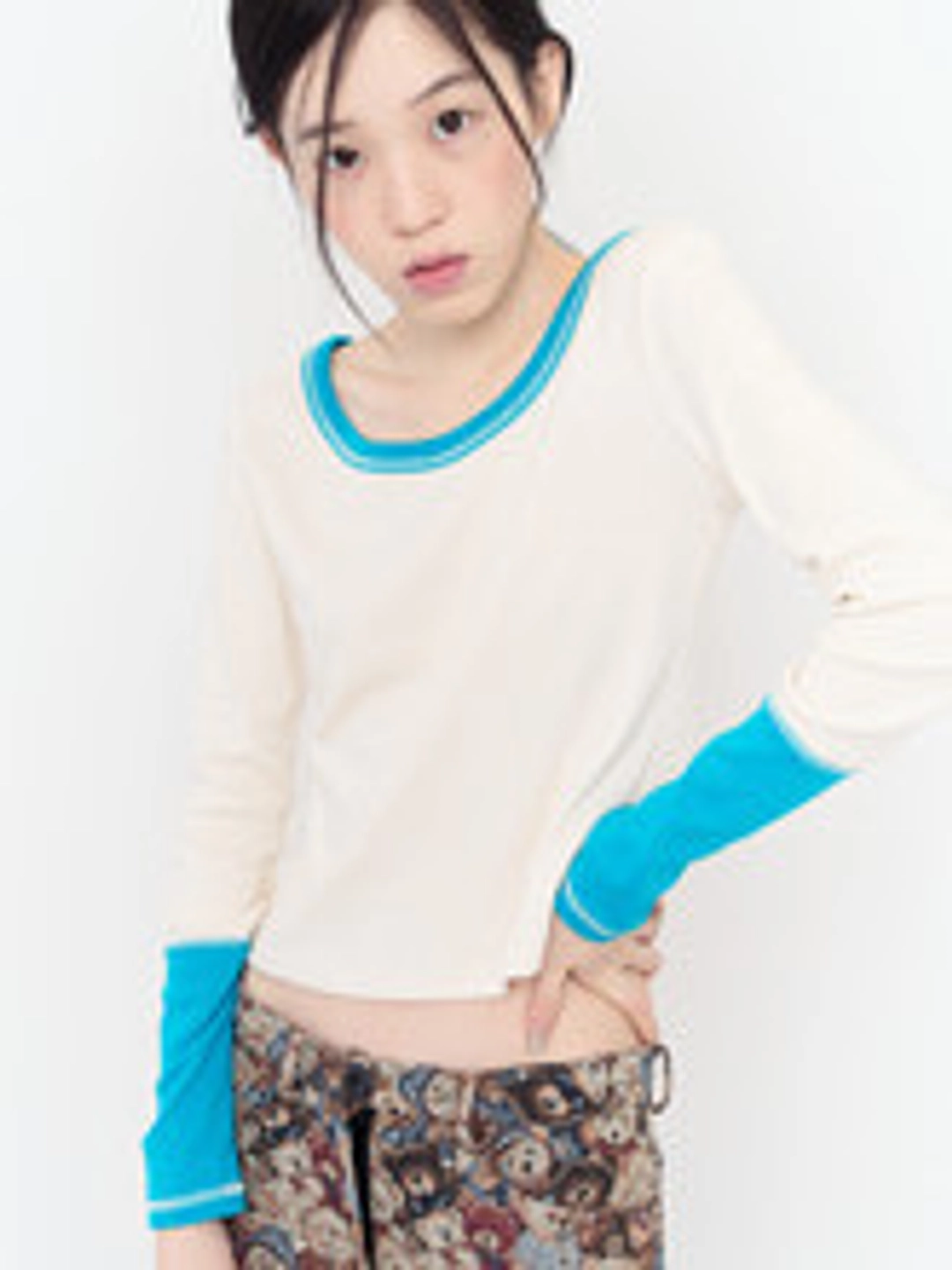 무음 Scoop Paw Sleeve Tee (3 Colors) 상품 이미지 3