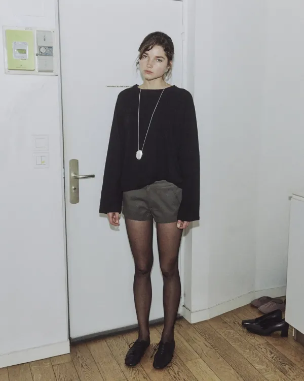 Unbalance micro shorts (khaki)