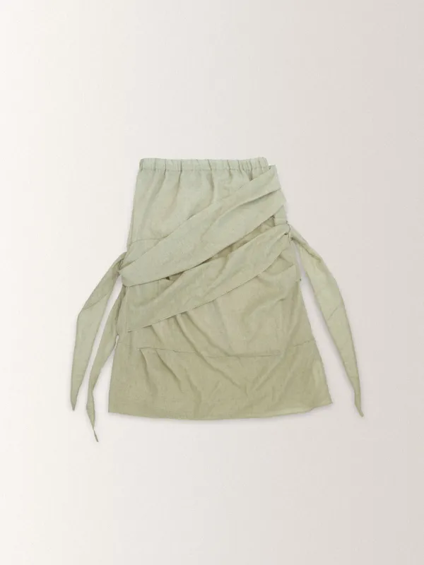 SANDY TIE SKIRT [ OLIVE ]