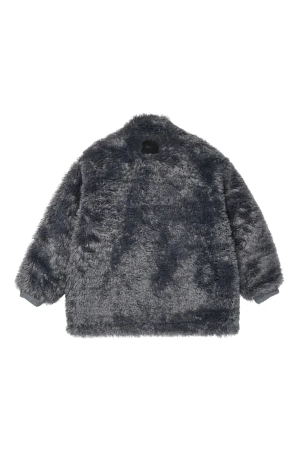 BIZZO POINT FAUX FUR JUMPER IN CHARCOAL