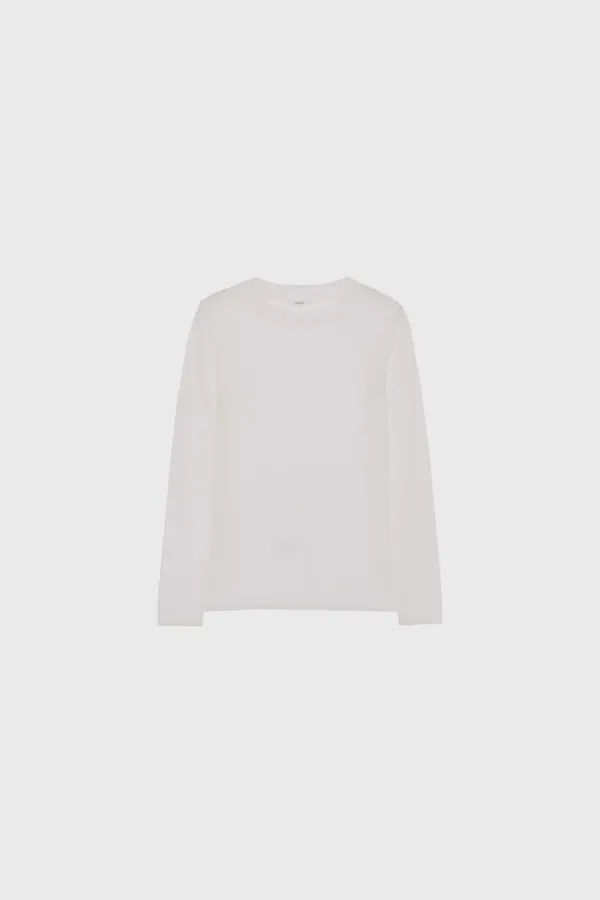 [Exclusive] Long sleeve slim t shirt (white / light pink / black / brown)