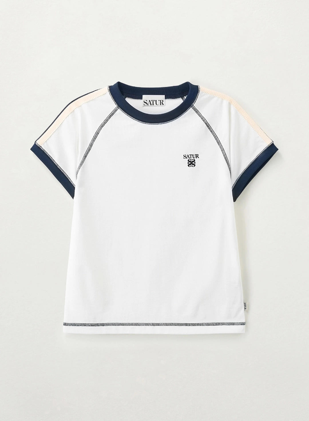세터 (W) Lawton Stitch Ringer T-Shirt - White 상품 이미지 1
