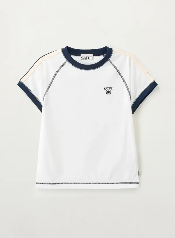 (W) Lawton Stitch Ringer T-Shirt - White