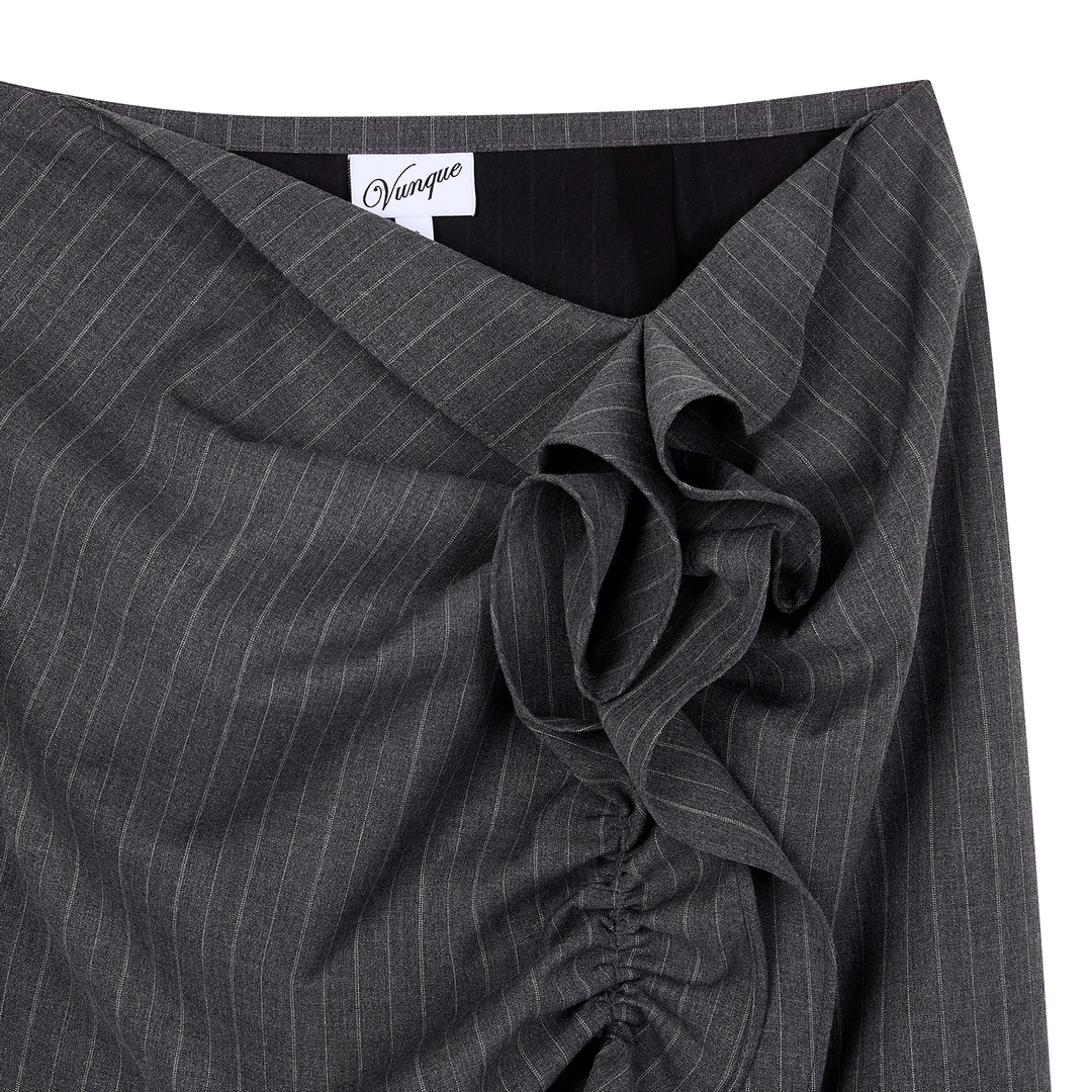 분크 Flore Shirring Skirt (플로르 셔링 스커트) Grey 상품 이미지 3