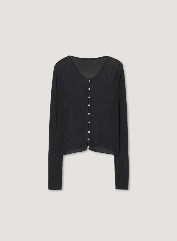 SARUBI LINEN CARDIGAN_CHARCOAL