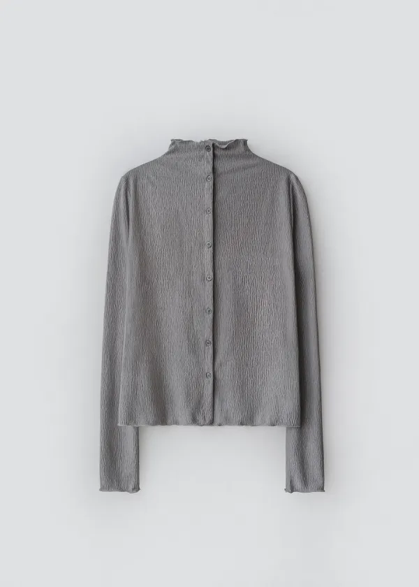 Pomi pleats blouse (light gray)