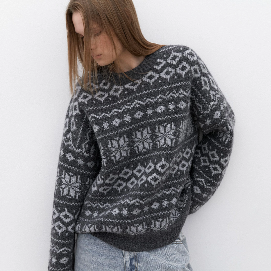 아뜰리에 나인 (T-7148)SNOW FLAKES KNIT PULLOVER 상품 이미지 2
