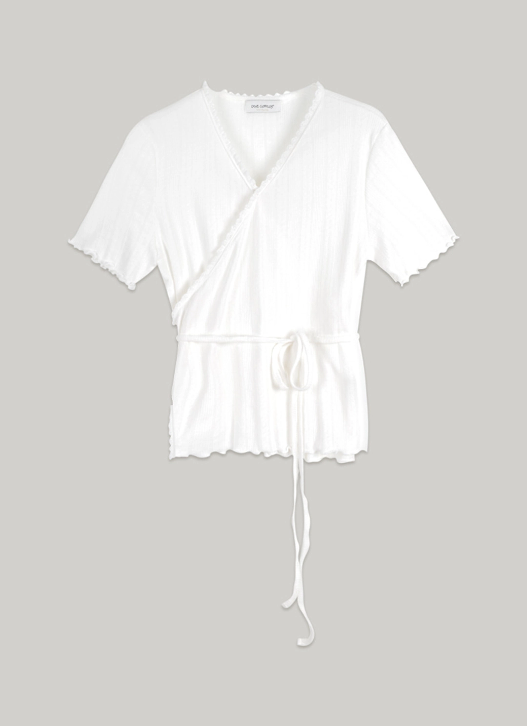 아워코모스 comos 1464 lace detail wrap t-shirt (ivory) 상품 이미지 3