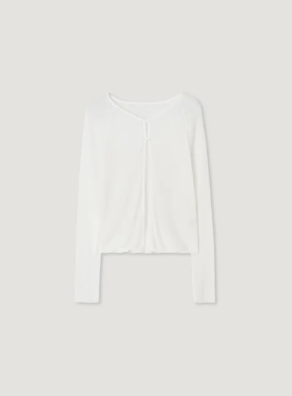 CARI SHEER CARDIGAN_WHITE