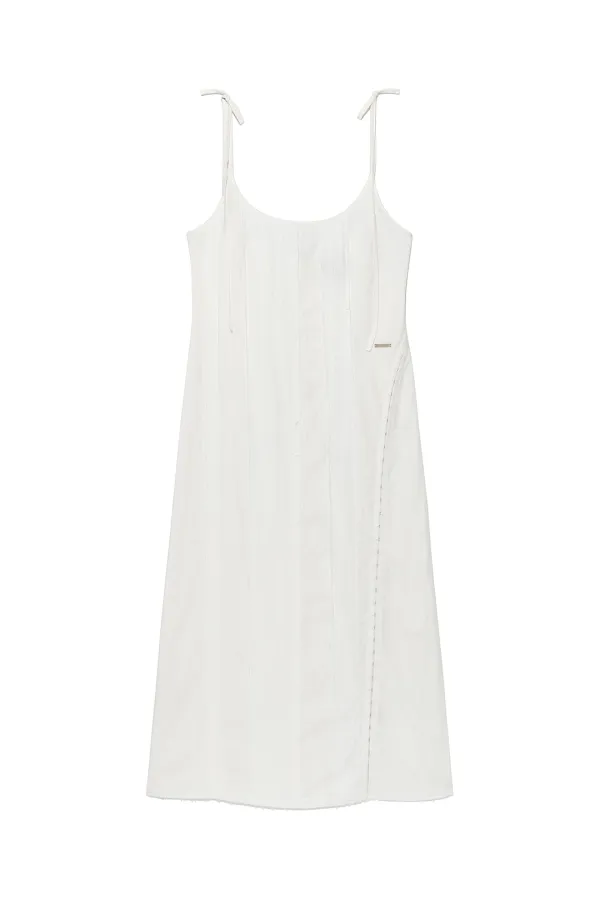 HOOK AND EYE LAYERED LONG DRESS IN IVORY