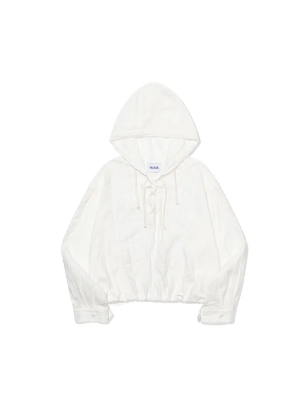 Crocher Lace Hoody Shirt White_F263SH03