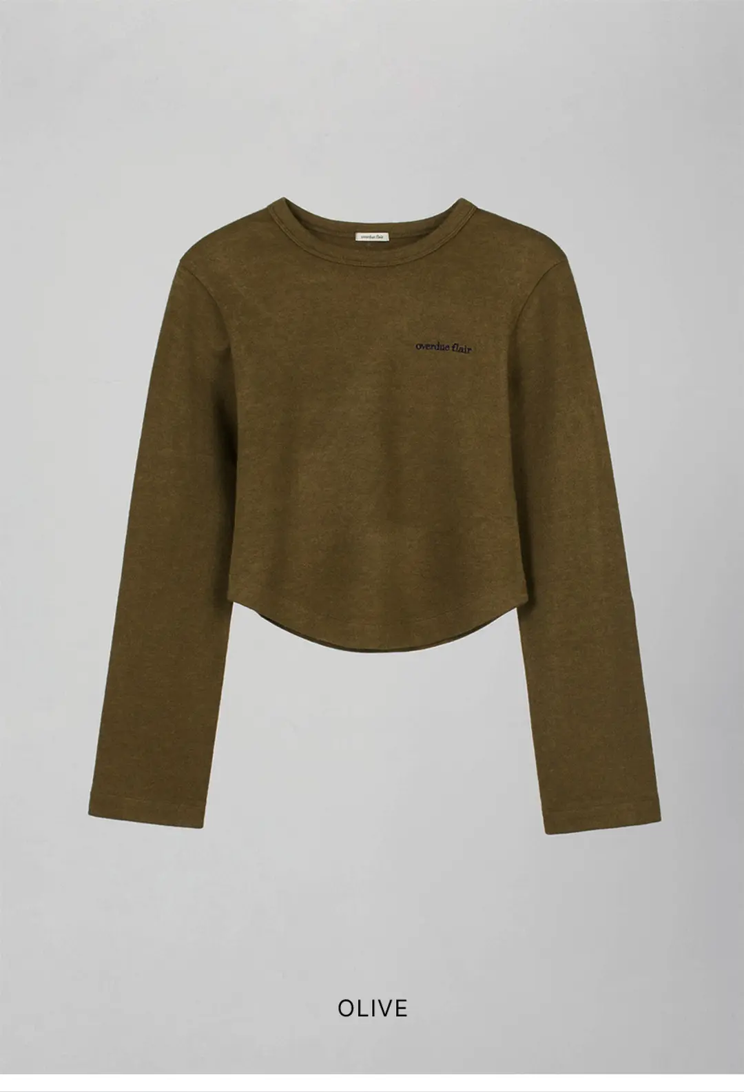 오버듀플레어 LINE CROP T-SHIRTS_OLIVE 상품 이미지 3