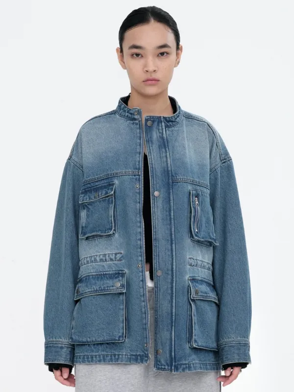 Denim Over Work Jacket [Blue]