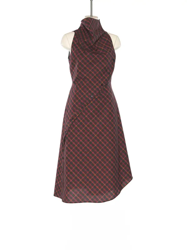 PS25 RED HALTER SLEEVELESS DRESS