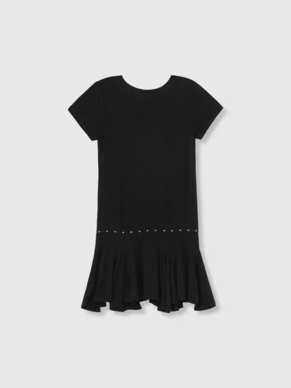 Wave line mini dress (Black)