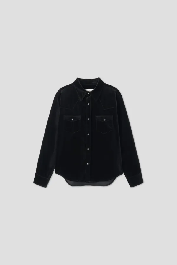 Blackpearl Velvet Western Shirt ( 4TH )