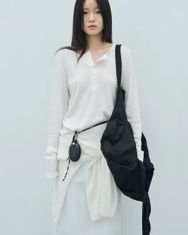 Twist henley top (ivory)