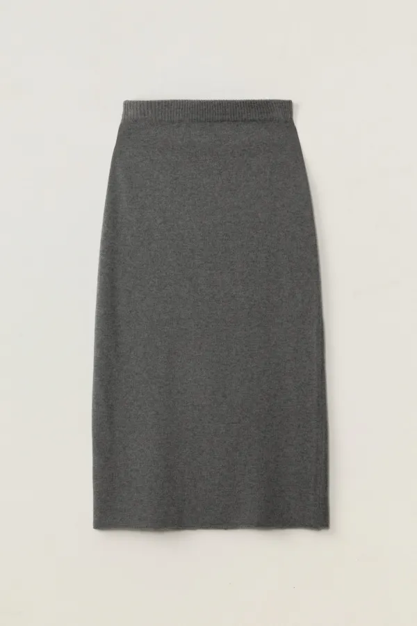 HOPE CASHMERE KNIT SKIRT_CHARCOAL