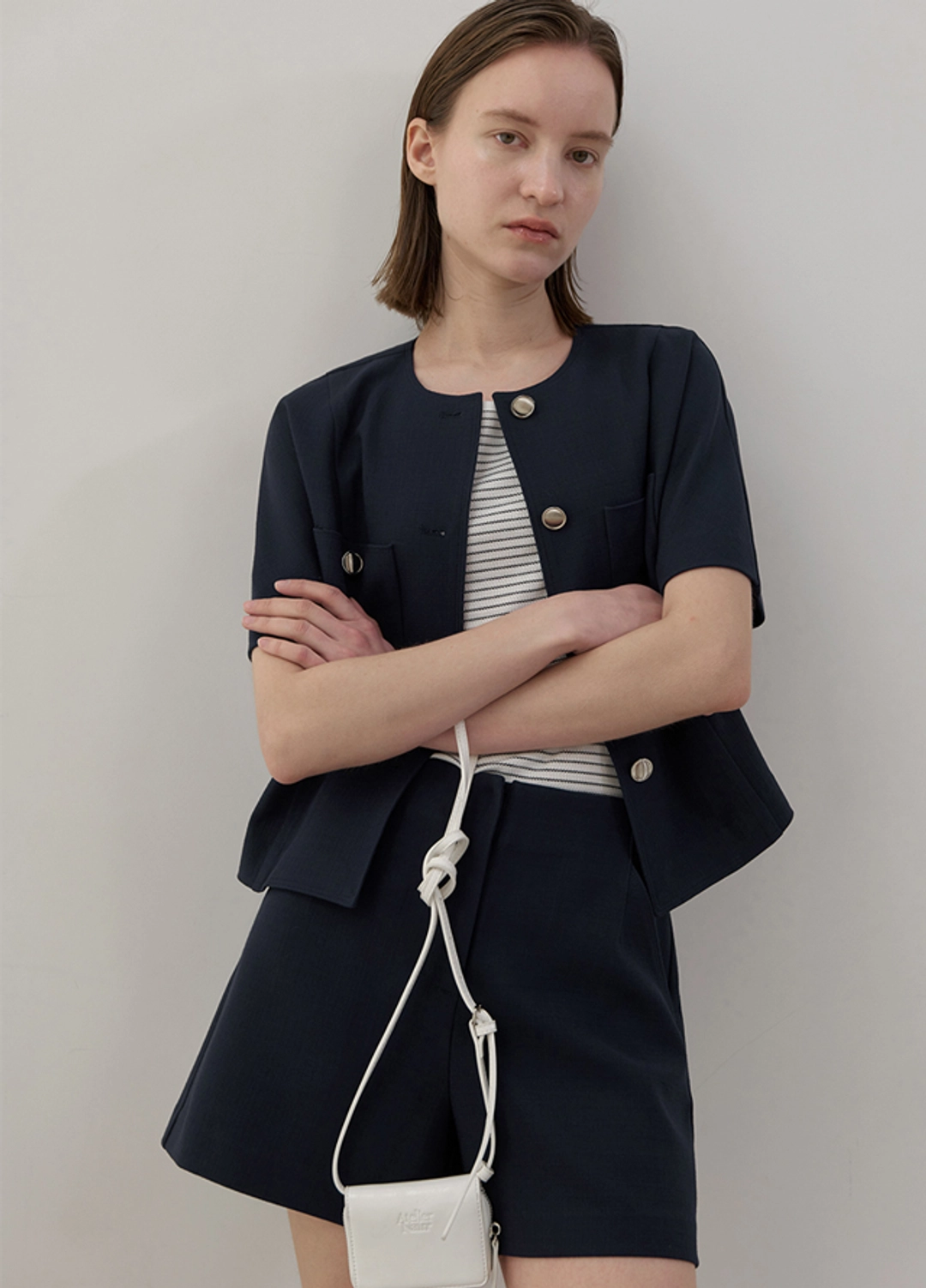 아뜰리에 나인 (JK-2939)OUI RAGLAN TWEED SET-UP JACKET 상품 이미지 3