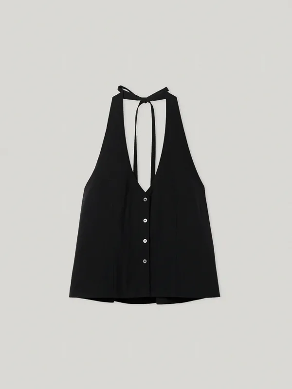Prin Halter Neck Top Black