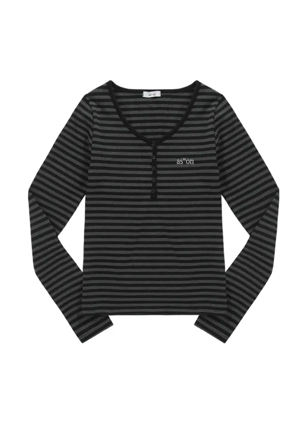 ELLEN STRIPE TEE / BLACK