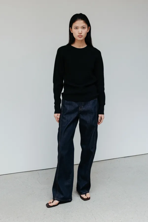 Waffle Round T-Shirt_Black