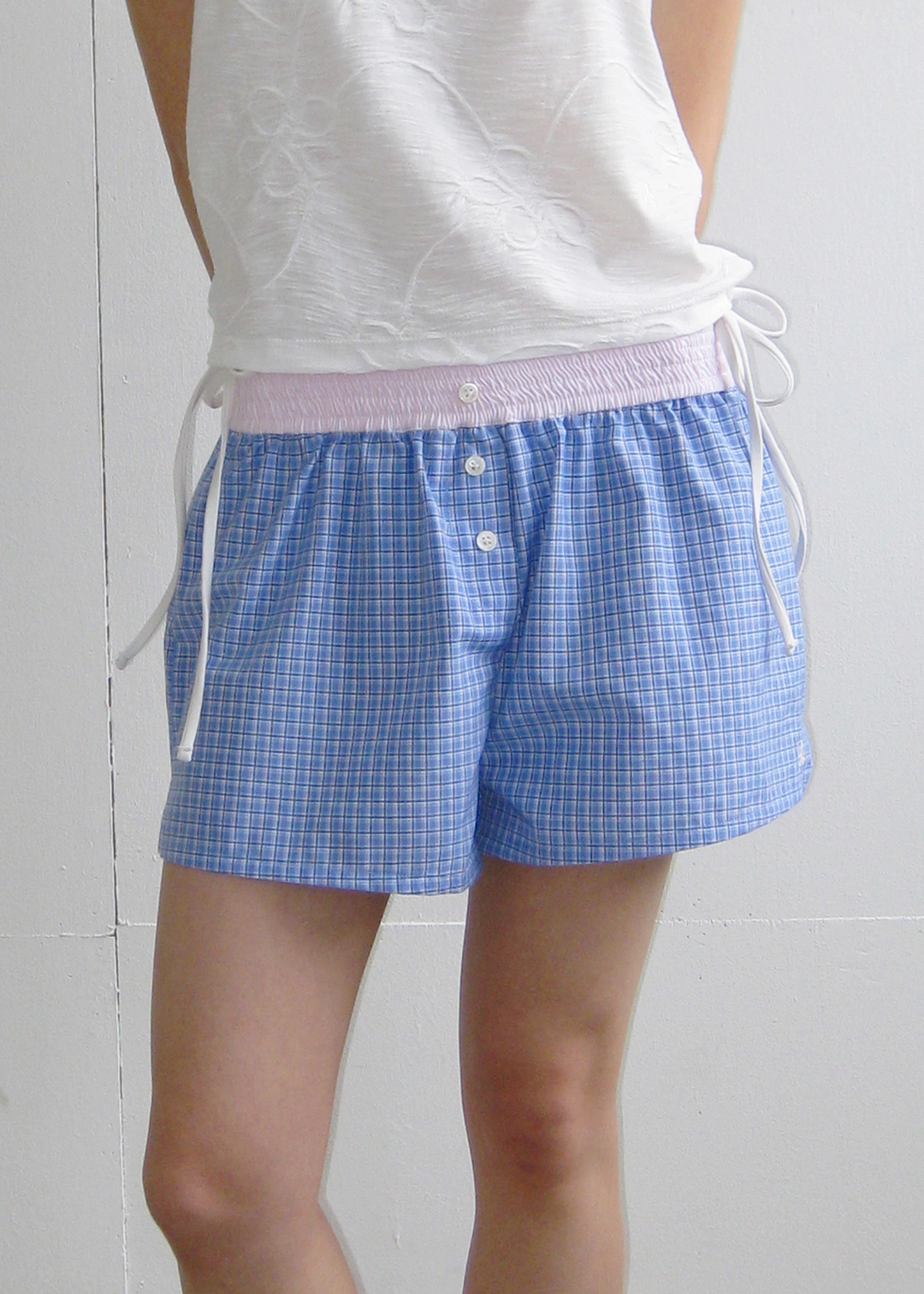 파이시스 One Mile Check Shorts_Blue 상품 이미지 1