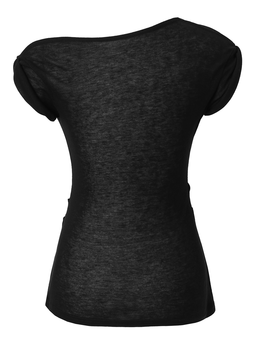 이네기 [2nd Reorder] Flip Sheer One Shoulder Top (black) 상품 이미지 3