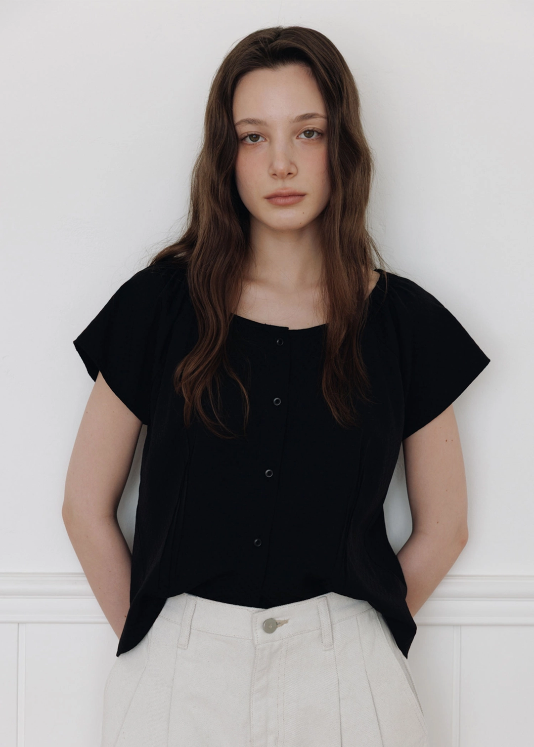 더라이 Dot Sleeve Blouse(Black) 상품 이미지 2